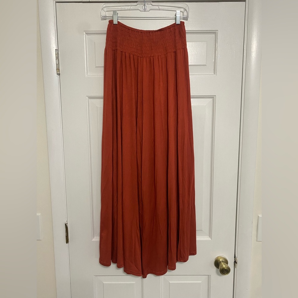 New! EARTHBOUND TRADING Rust Flowy Wide-Leg Pants, Medium